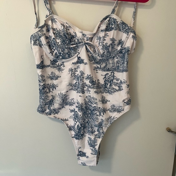 Cider Swim One Piece Blue Toile Swimsuit Poshmark